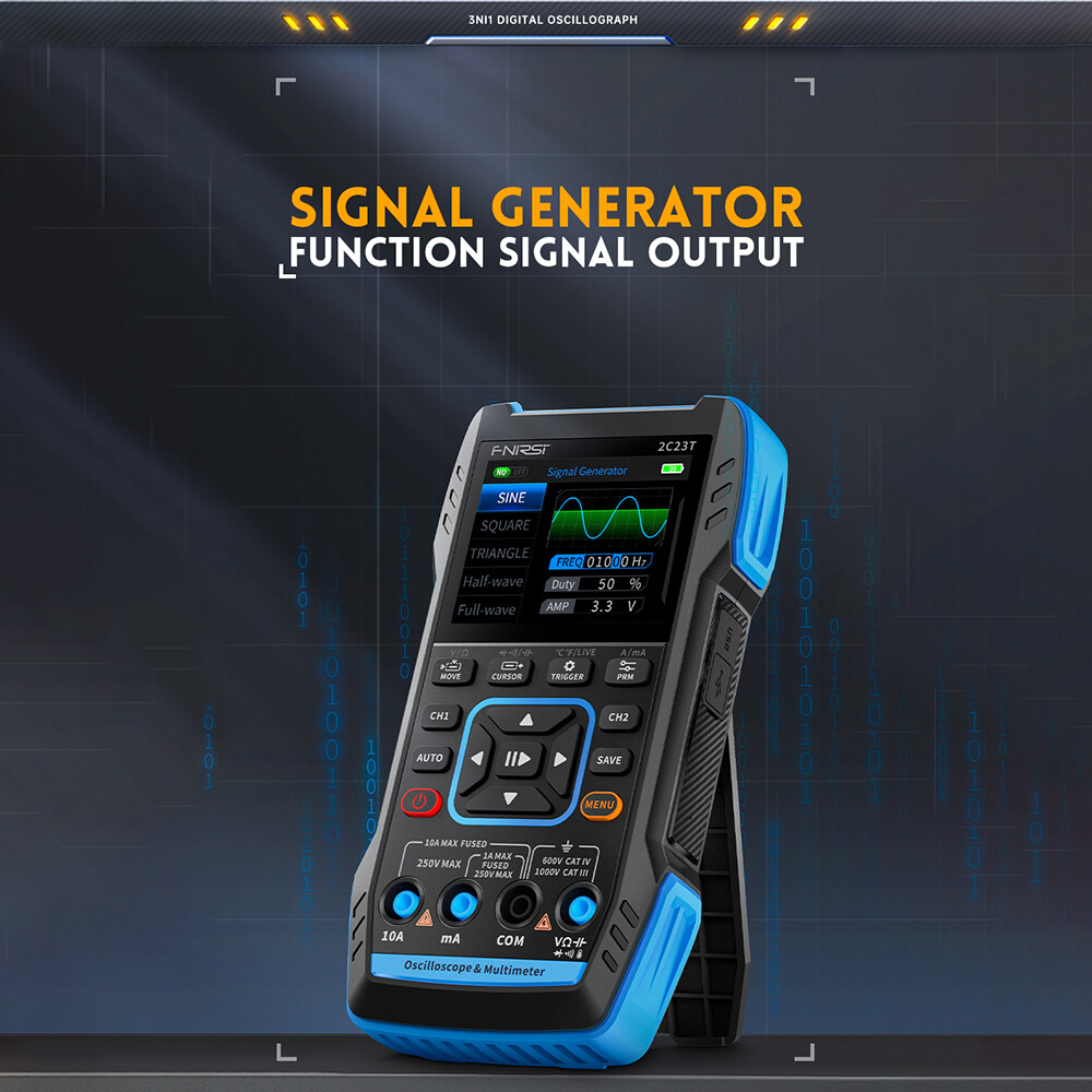 FNIRSI 2C23T Digital Oscilloscope Multimeter 2-Channel Function Signal Generator