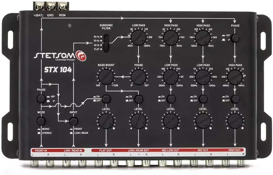 Lightweight 5-Channel Car Audio Crossover - Sleek and Powerful Performance