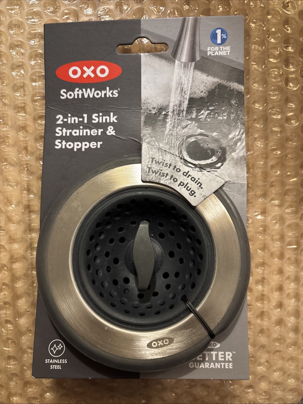 OXO Sink Stopper: Stainless Steel & Silicone Kitchen Drain Plug, 4.5" Diameter