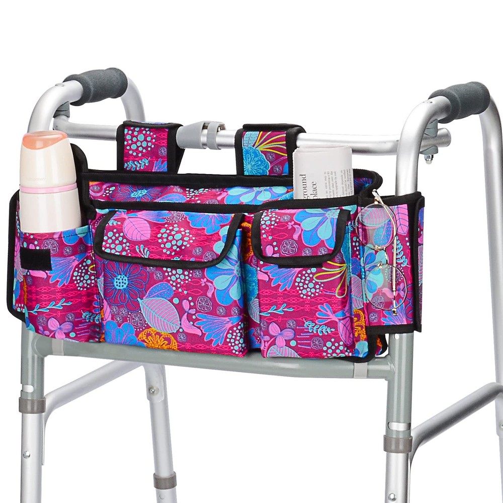 supregear Walker Bag Basket, Multi Pockets Folding Walker Pouch with Cup Hold...