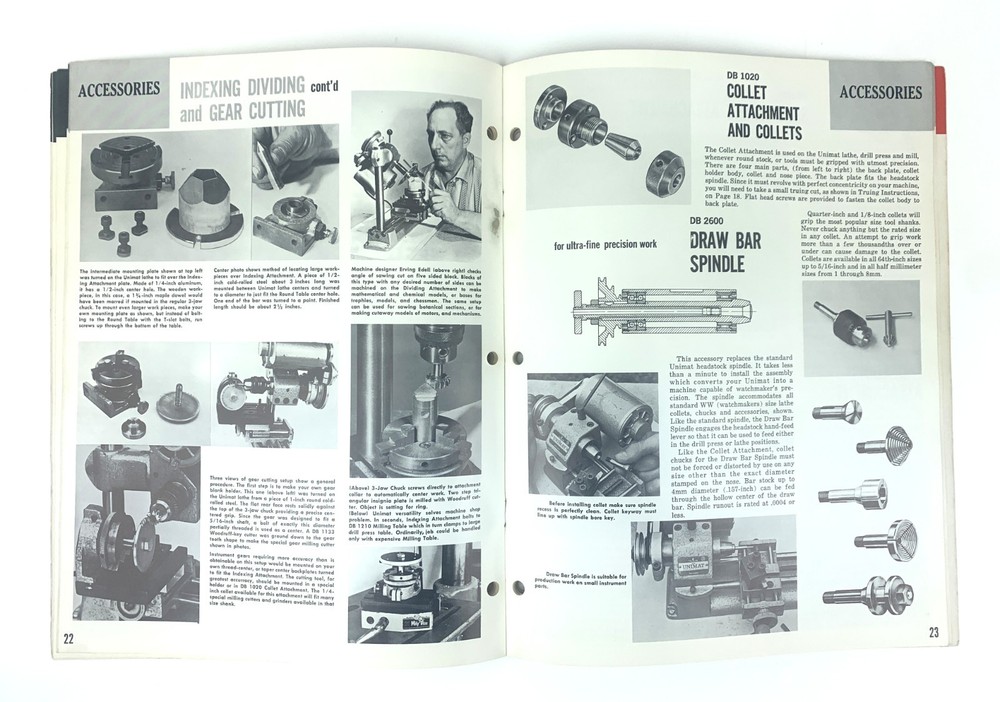 UNIMAT Original MINIATURE MACHINING TECHNIQUES book