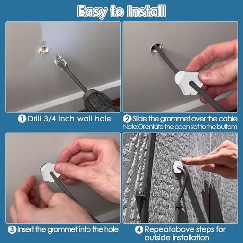 4 Pcs Cable Routing Kit Compatible with Starlink Ethernet Cable, Rubber White
