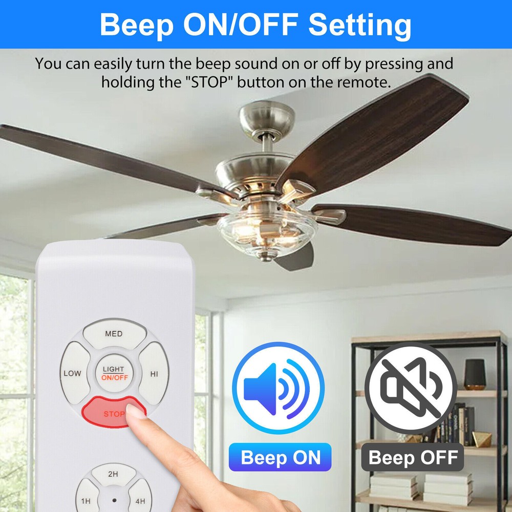 Ceiling Fan Remote Control Kit w/ Timer 3 Speed & Light Switch for Existing Fans