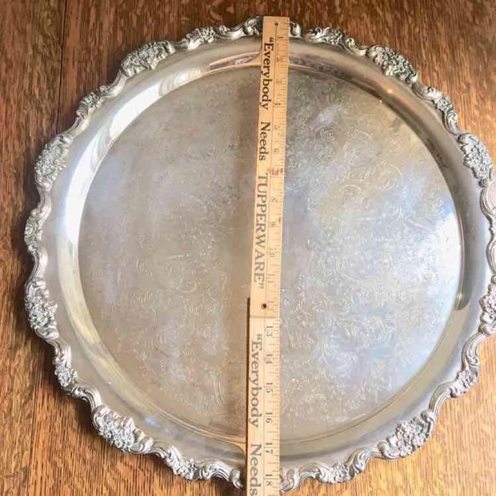 Towle Silverplate Punch Bowl Matching Tray & 9 Cups Mugs Ladle Grape Vine Design