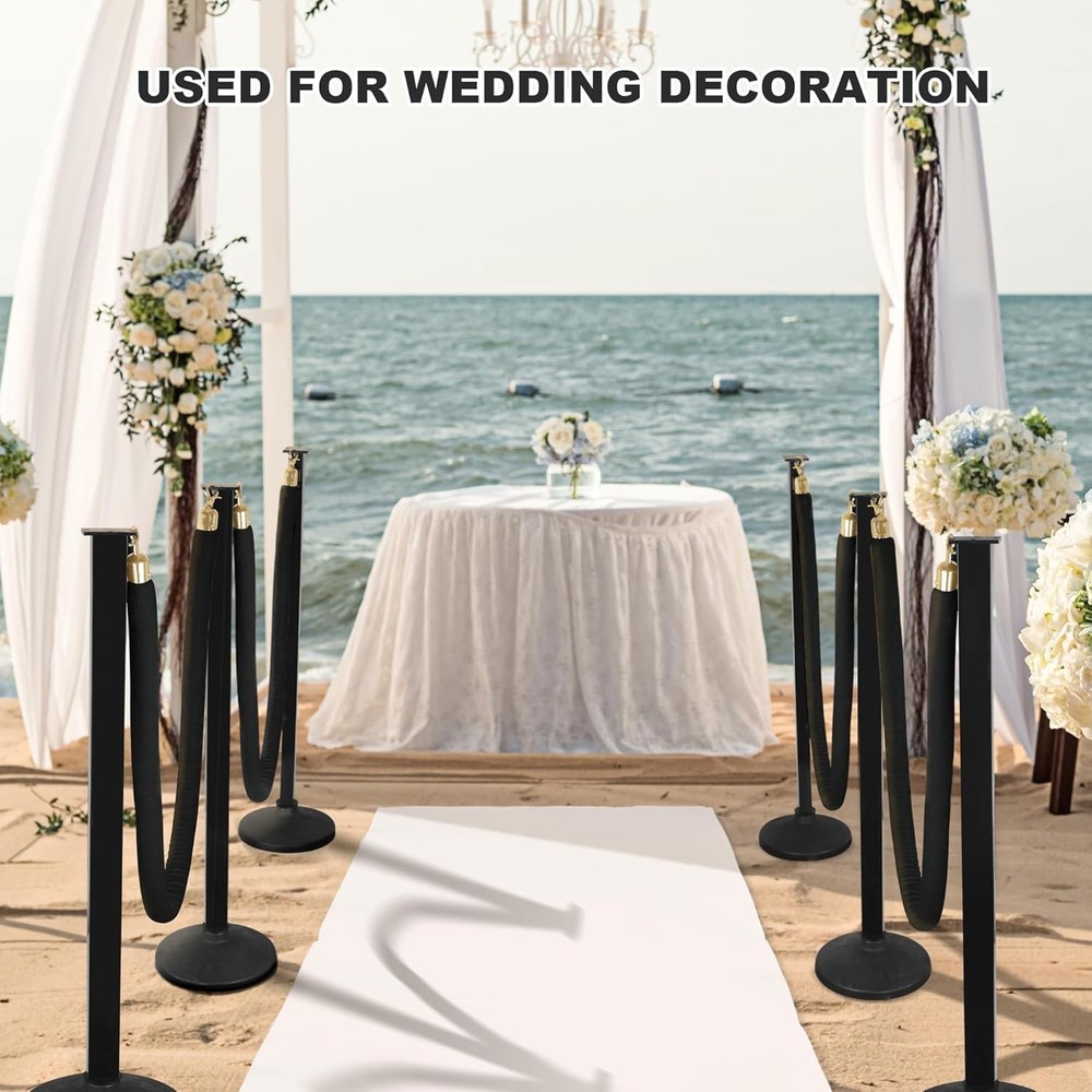 Stanchion Posts with Velvet Rope - Adjustable, Portable Crowd Control Solution