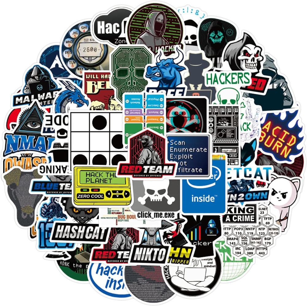50PCS Hacker Stickers Pack - Cool Programming for Developers