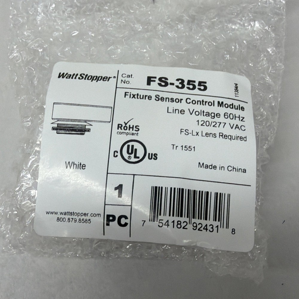 NEW WattStopper FS-355 Light Sensor Control Module with FS-L6 Sensor Lens Set