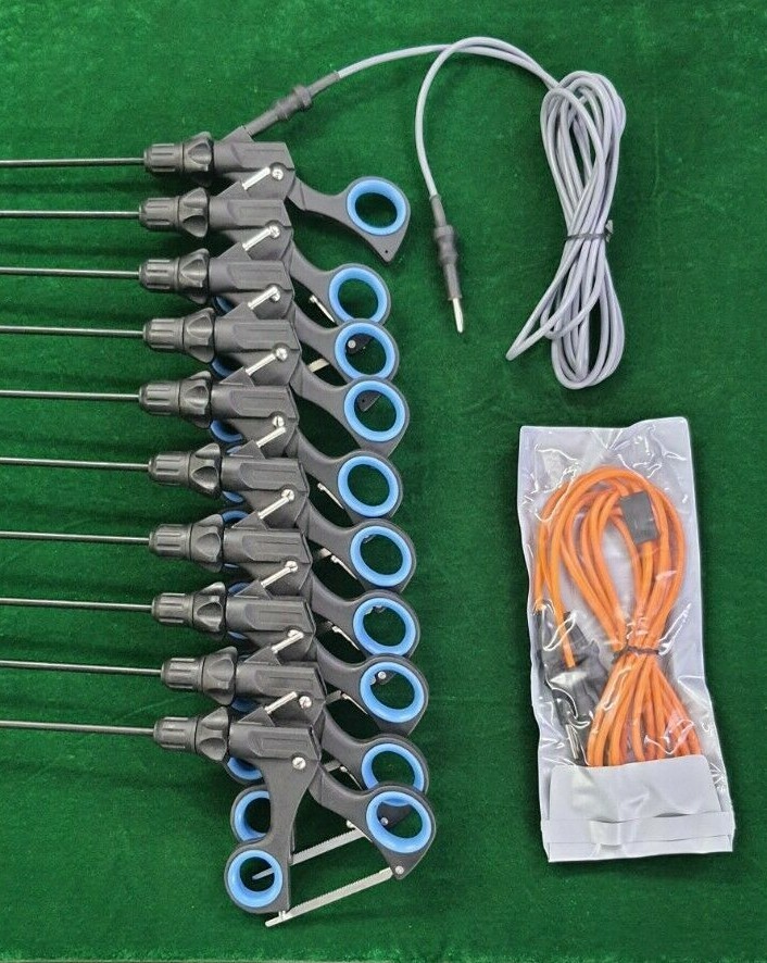 10pc Laparoscopic Grasping Forceps 5mmx330mm with Cable Reusable Instruments