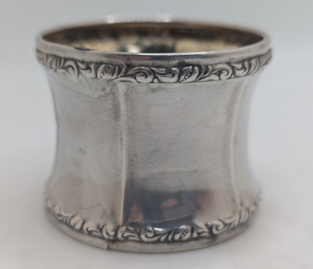 Antique Paneled German 800 Silver Napkin Ring