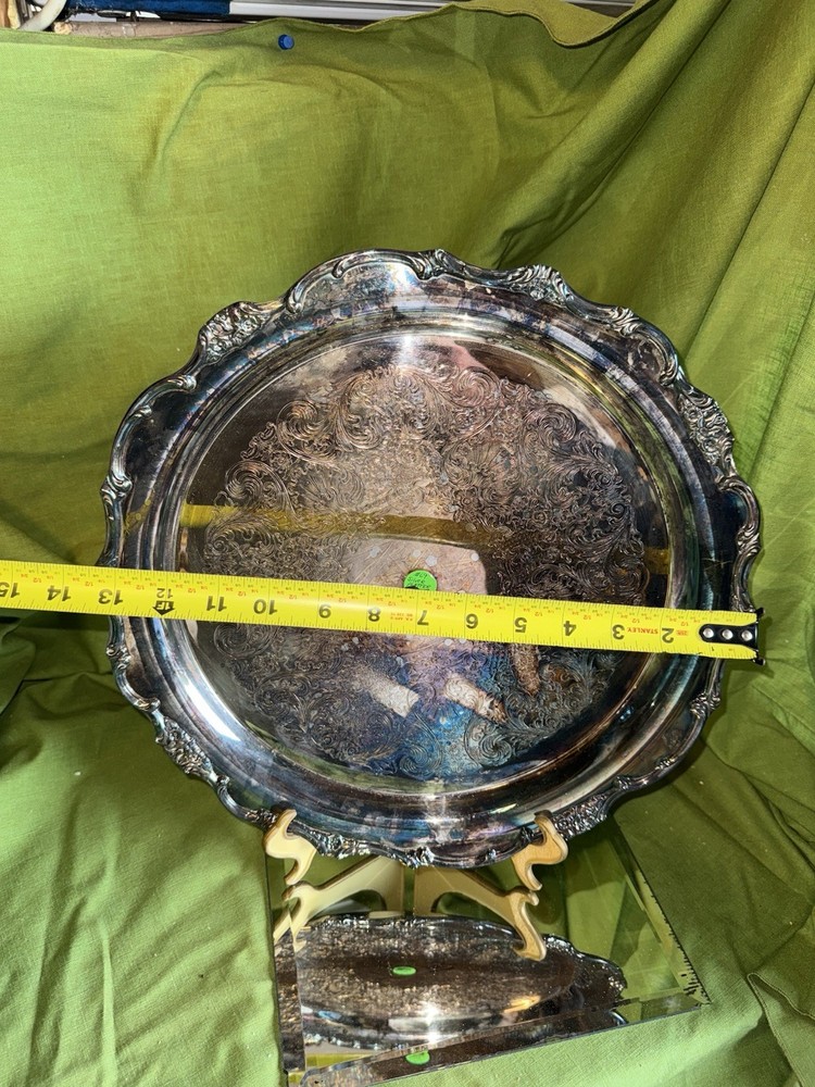 silver plated serving tray Reed & Barton King Francis style