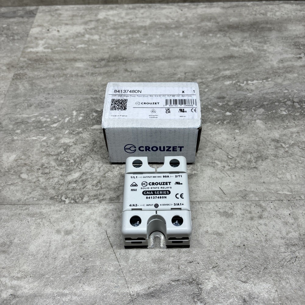 Crouzet 84137480N Solid State Relay, Single Phase, Panel Mount, 90 Amp, New