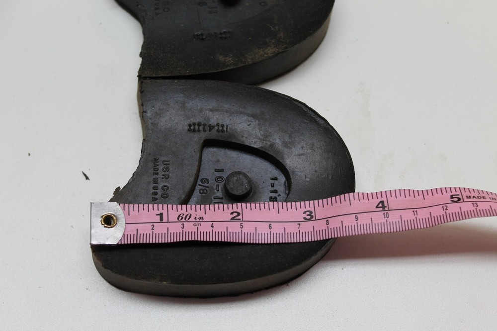 US spring step heels black rubber with nails in original box set E826