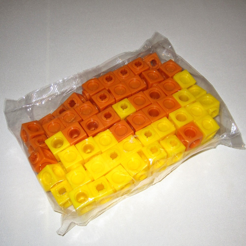 New ***100x MULTILINK CUBES*** snap link orange yellow math manipulatives stem