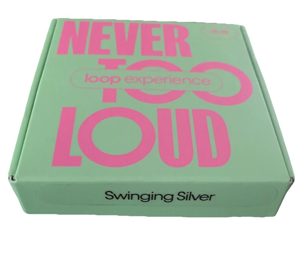 Loop Experience Never Too Loud Earplug Hearing Protection Swinging Silver *READ*