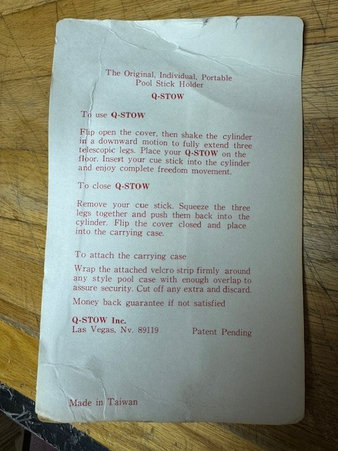 The Q Stow - Pool Cue Holder