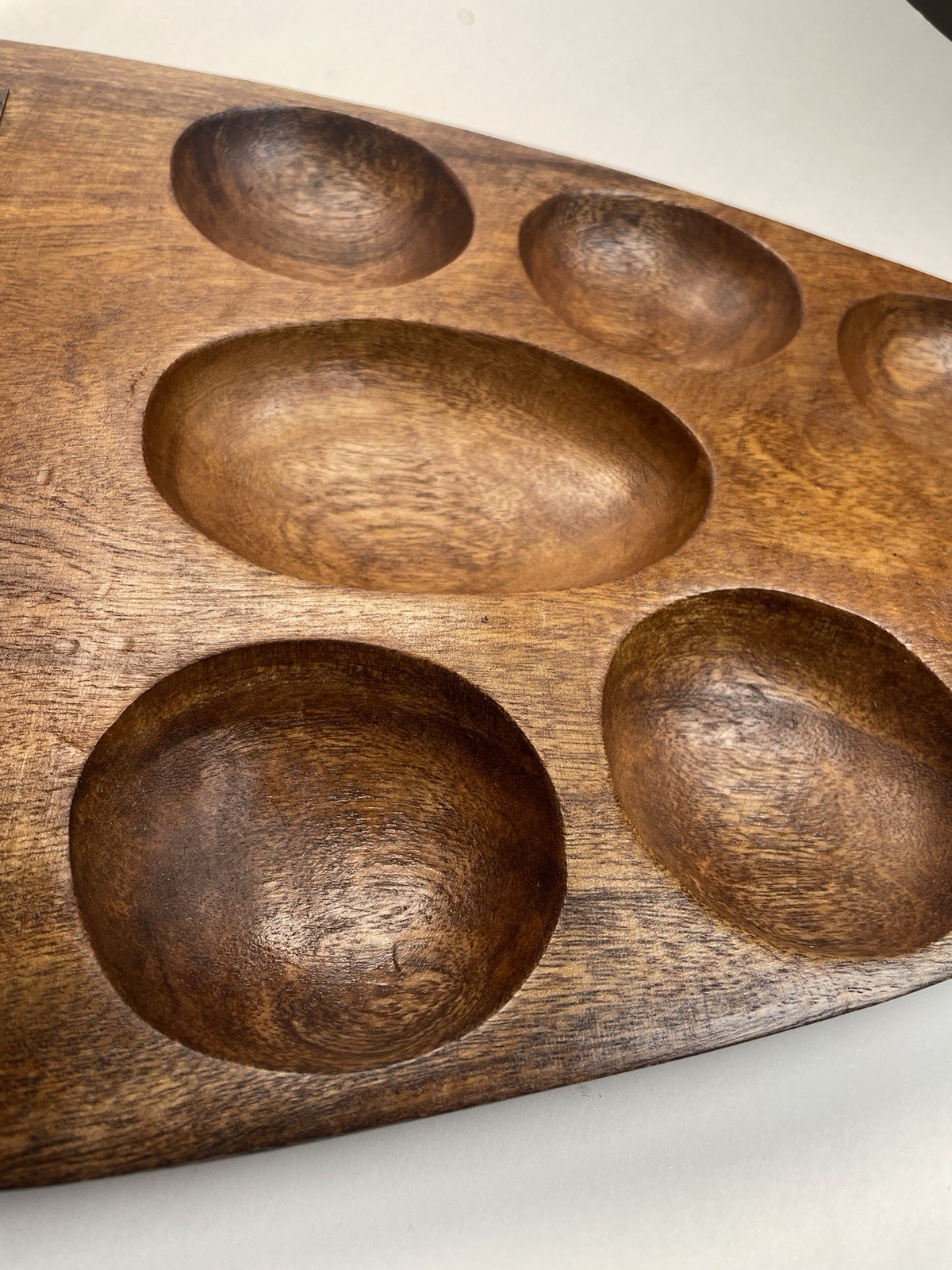 VTG Hand Carved Hinged Mancala Board With Handles 26” x 9” Beautiful!