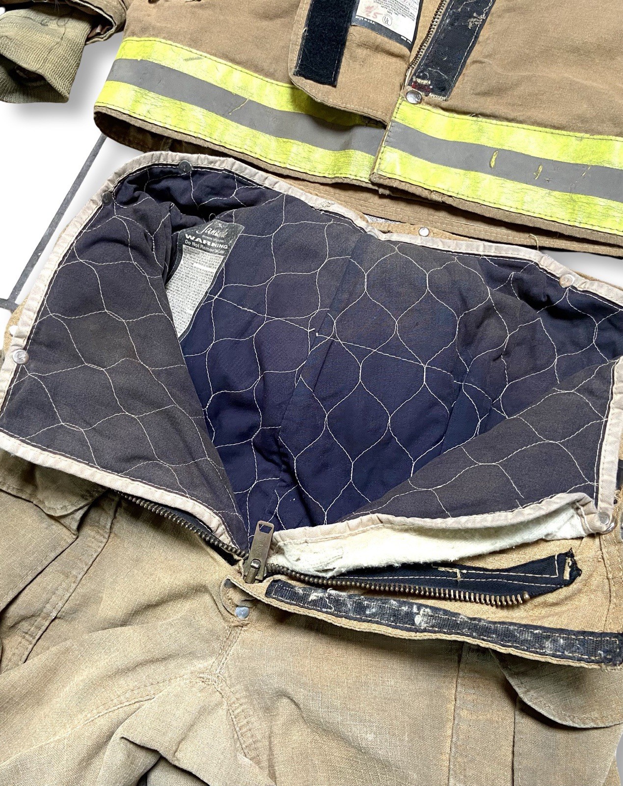 Vintage 80s 90s Janesville Turnout Gear Firefighter Uniform Coat Pants Sz 48/29R