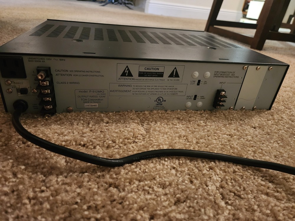Toa Electronics P-912MK2 Amplifier 900 Series Tested Powers On