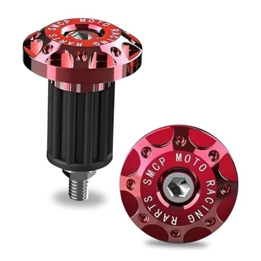 Universal Motorcycle Bar End Plug, Shockproof Handlebar End Caps, 2 PCS Red
