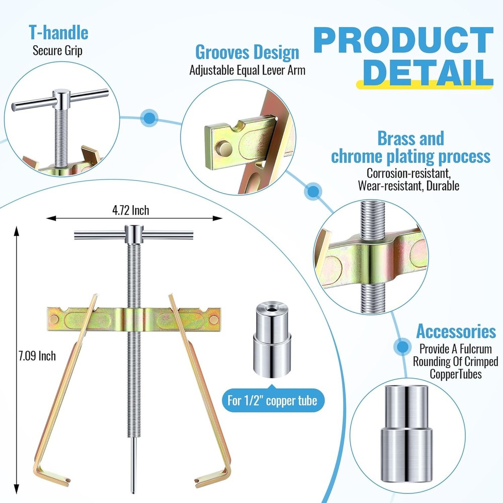 Enhon Faucet Handle Puller, Compression Sleeve Puller Tool with 1/2 Inch Compres