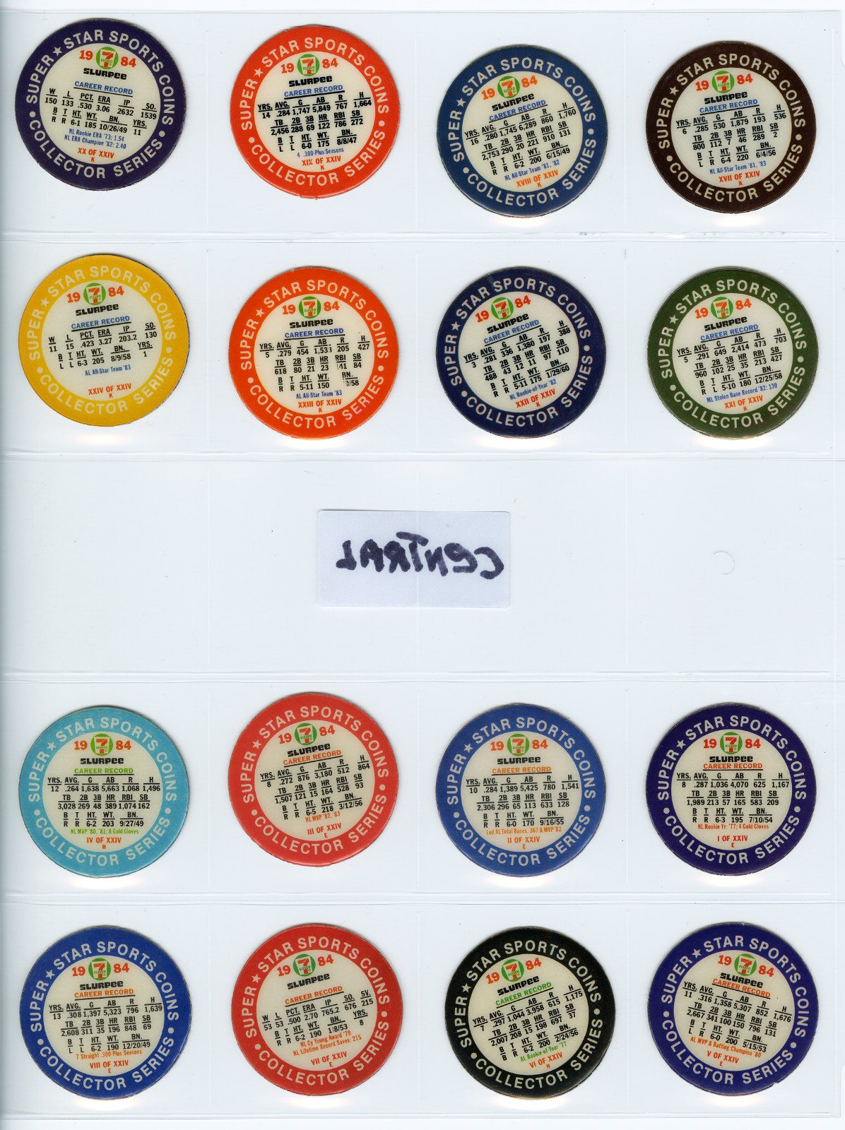 1984 7-11 Action Coins NM/MT Complete Set of 72 West (24) Central (24) East (24)