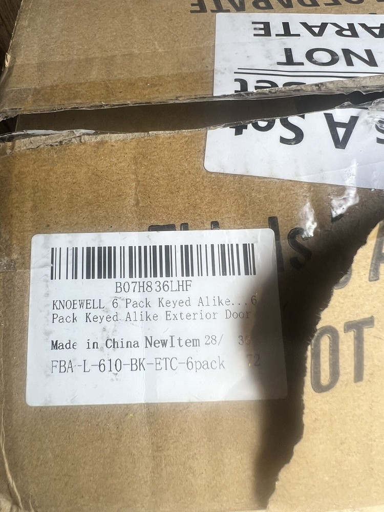 KNOBWELL 6 Pack Keyed Alike Entry Door Knobs Black