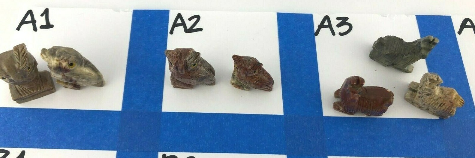 Peruvian Onyx Hand Carved Figurines Gemstone Llama Owl Animal Stone Carving Sets