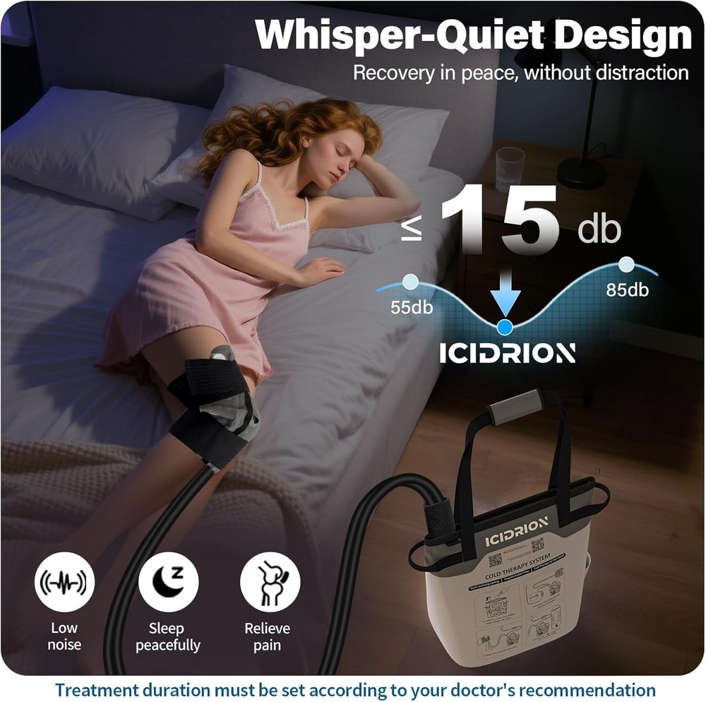 Portable Ice Machine for Post-Surgery Knee Relief, Adjustable Timer & Flow Rates