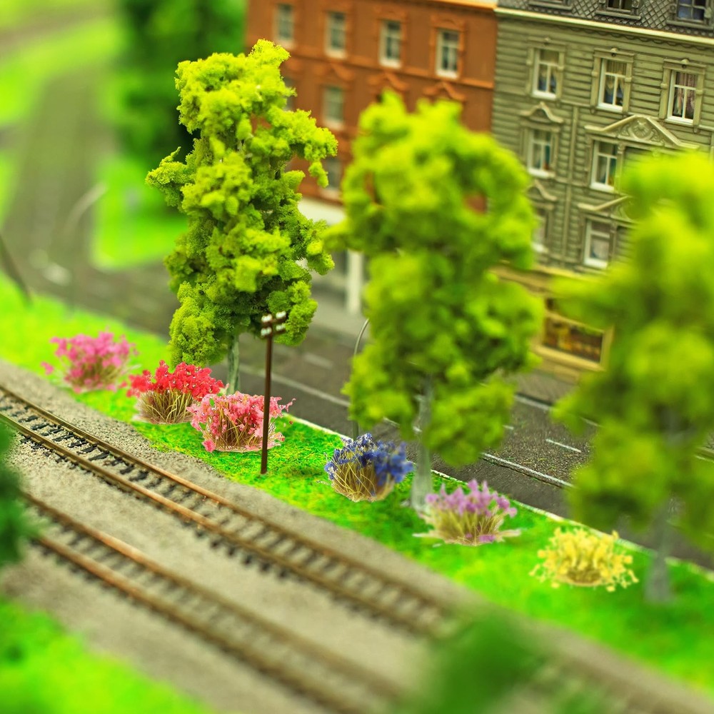 288 PCS Spring Style Static Grass Tuft, Flower Cluster, Self Adhesive, Model