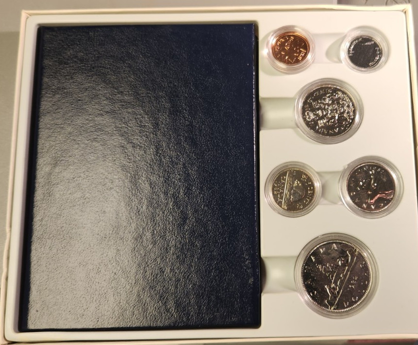 1982 canada proof set 6 coins with case