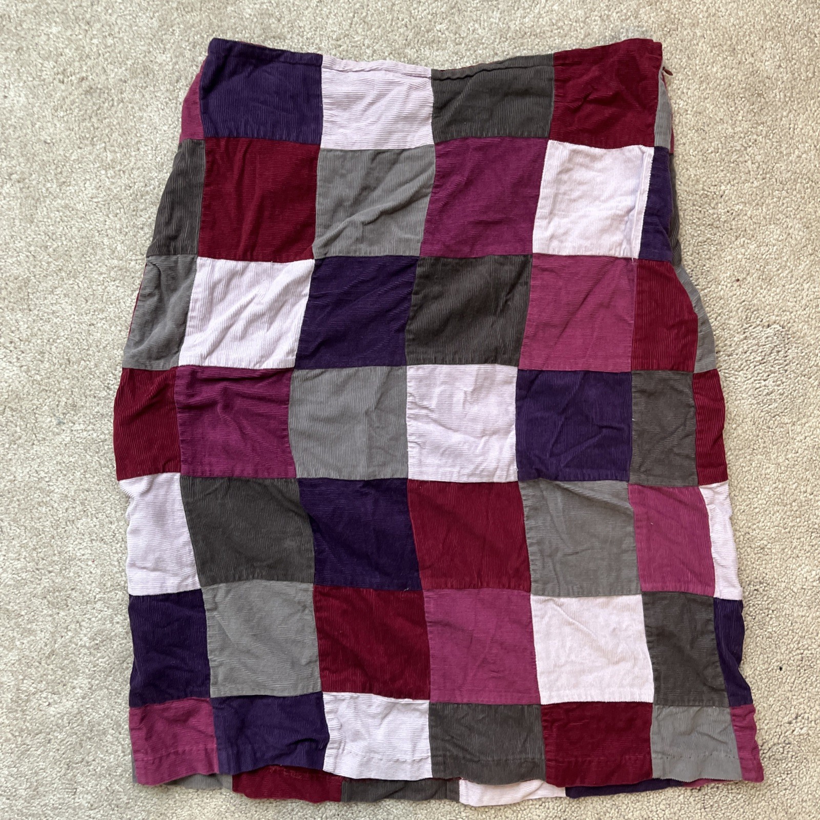 Vintage Esprit Set Patchwork Corduroy Jacket Skirt Girls 11/12 Purple Western 90