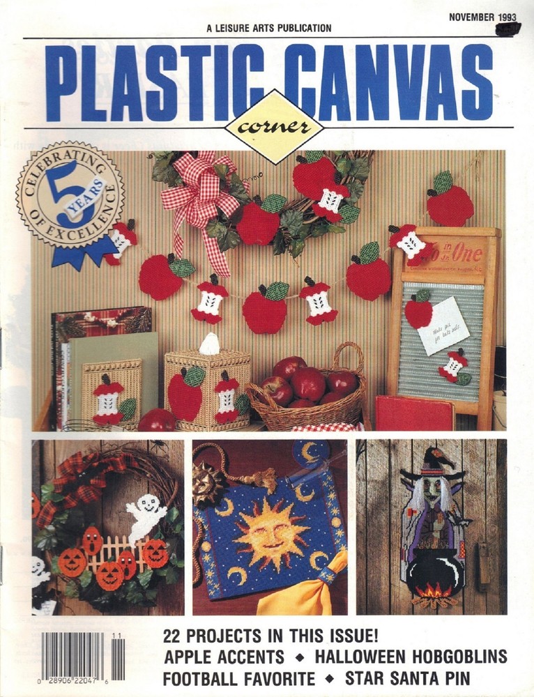 Plastic Canvas Corner Magazine 22 Patterns Projects November 1993 Christmas