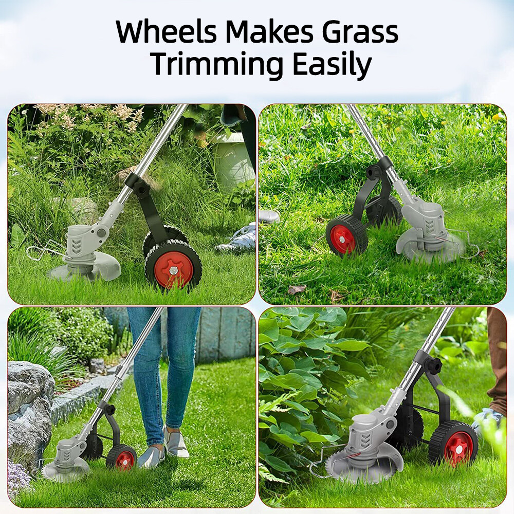Universal Grass Rope Trimmer Weeder Stabilizing Height Adjustable Support Wheel
