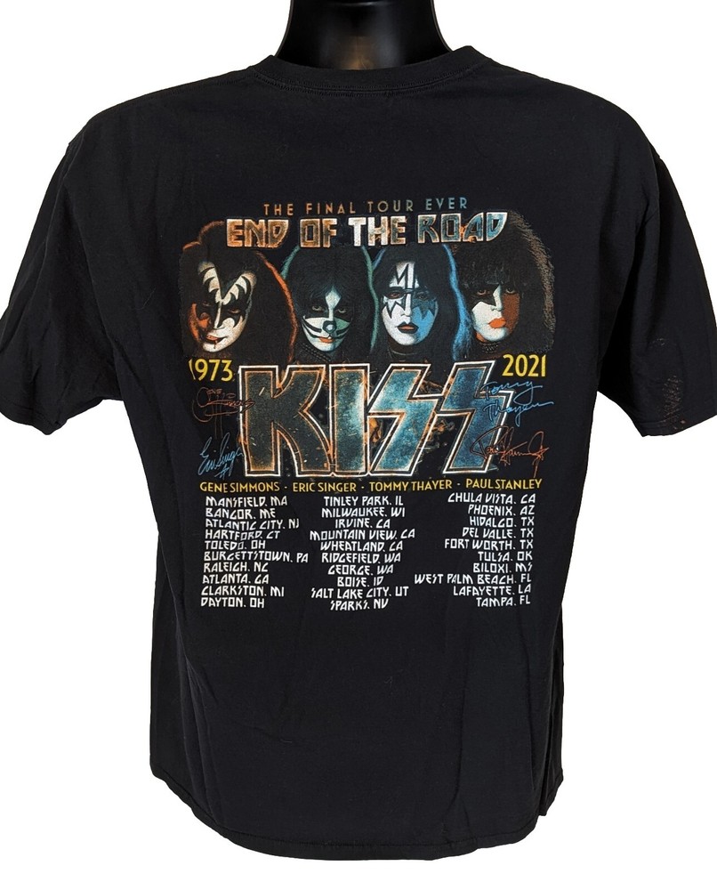 Kiss 2021 End of the Road Tour t-shirt Men's Large Fruit of the Loom 100% cotton