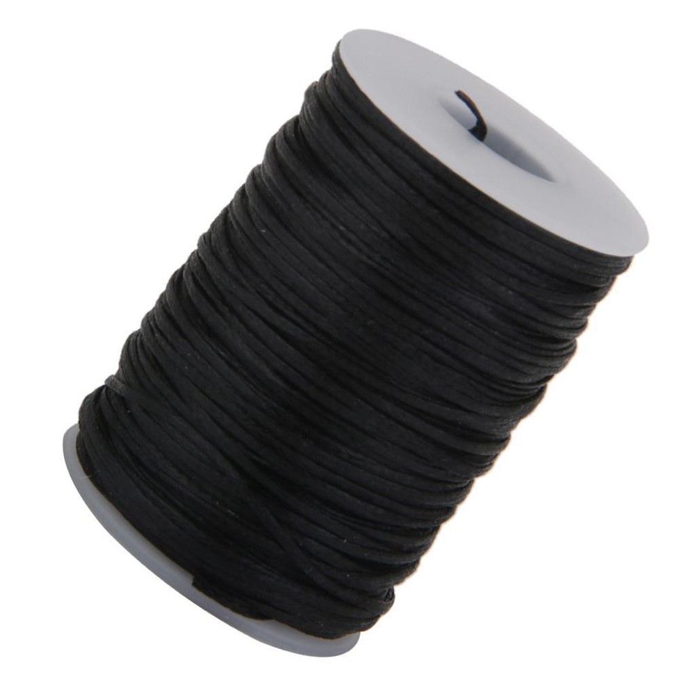 Flat Waxed Thread (Black) - 76 Yard 1.2 String Cord Sewing