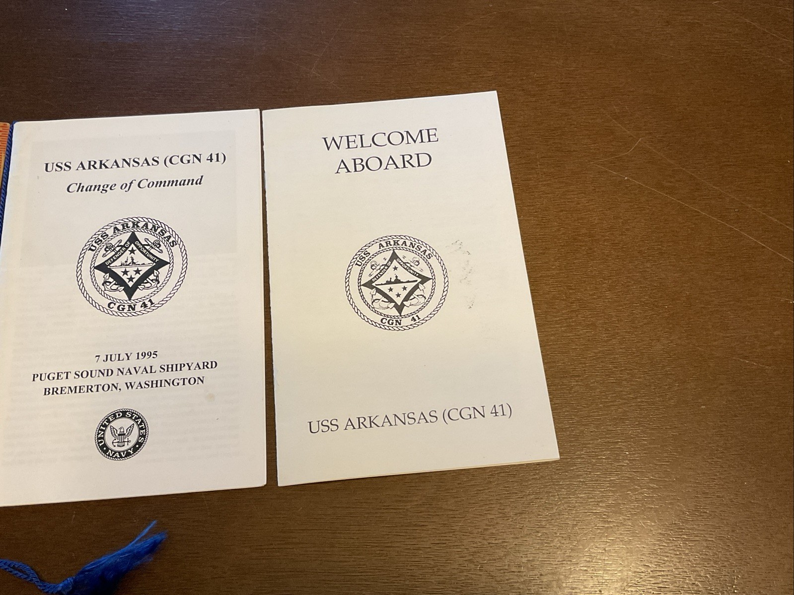 Welcome Aboard USS ARKANSAS & Change Of Command Handout Pamphlet Vintage