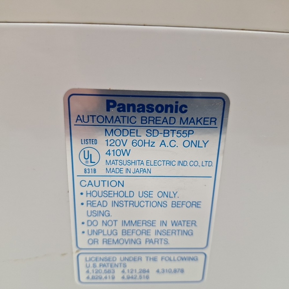 Panasonic Bread Machine - Automatic Bread Maker Model Number SD-BT55P