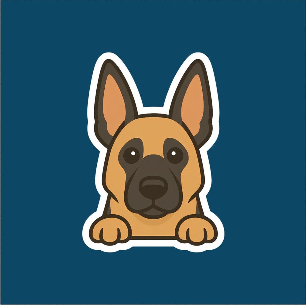 German Shepherd Peeking Sticker