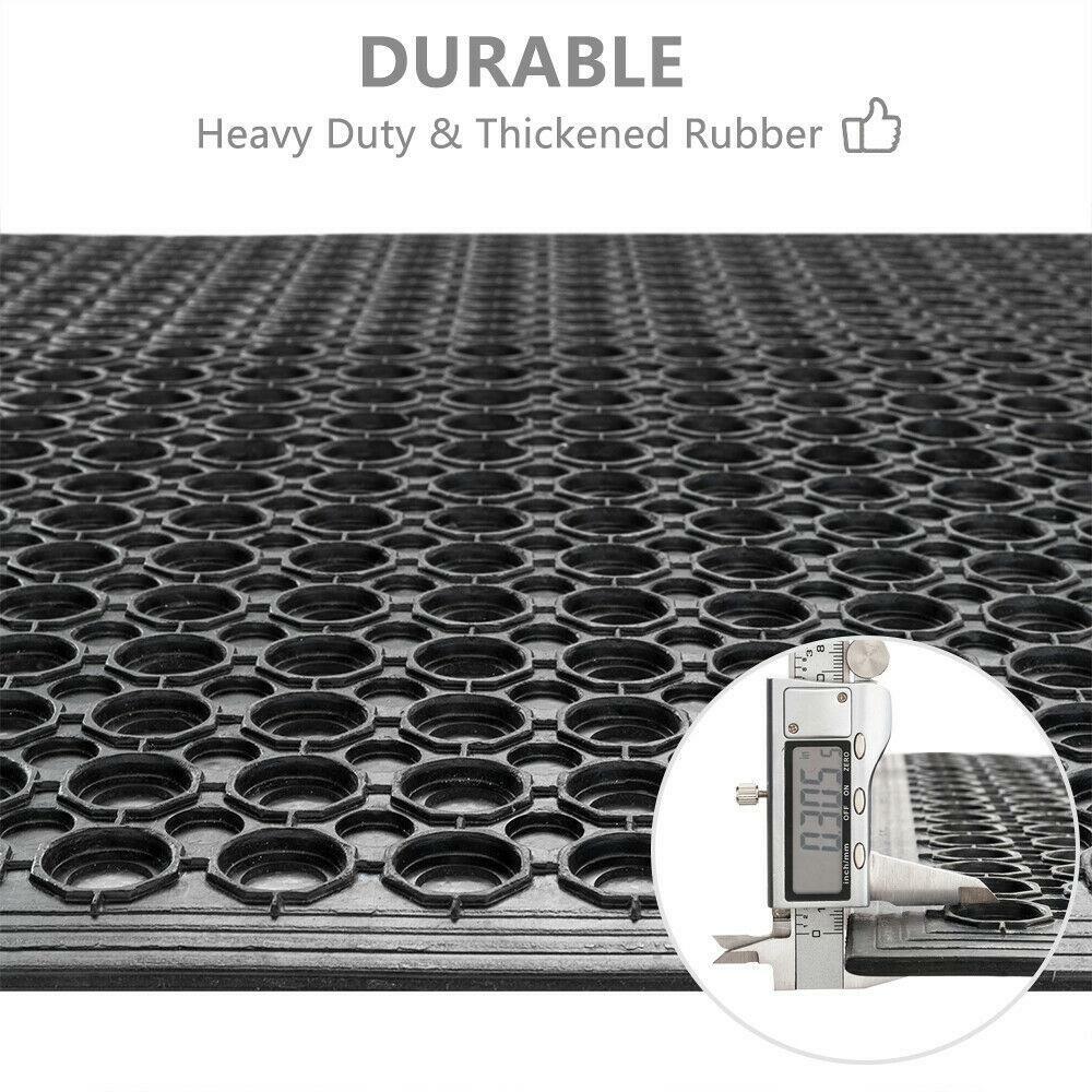 36" x 60" Heavy-Duty Black Commercial Anti-Fatigue Floor Mat Outdoor / Indoor