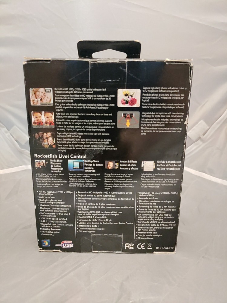 Rocketfish RF-HDWEBL10 1080p HD Camera Webcam