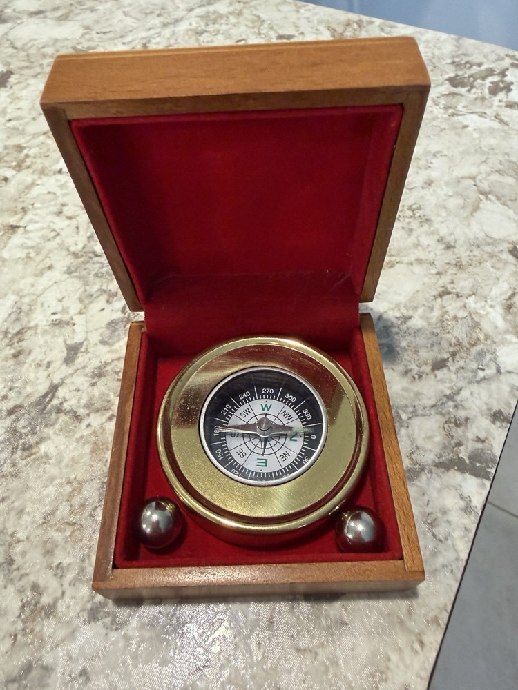 Brass desk compass