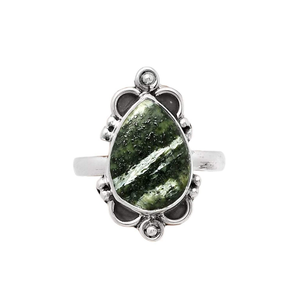 Chrysotile Solid 925 Sterling Silver Ring 7.5