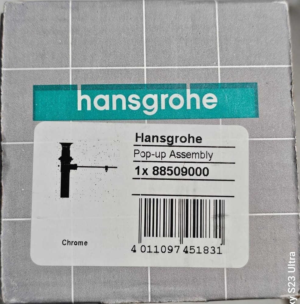 Hansgrohe 88509000 Drain with Pop-up assembly, Chrome