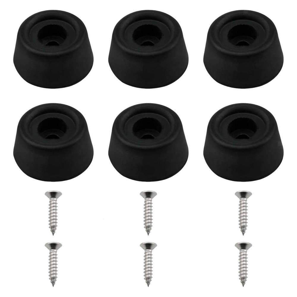 6x Billiard Cue Bottom Plug Black Protector Replacement Rubber Practical