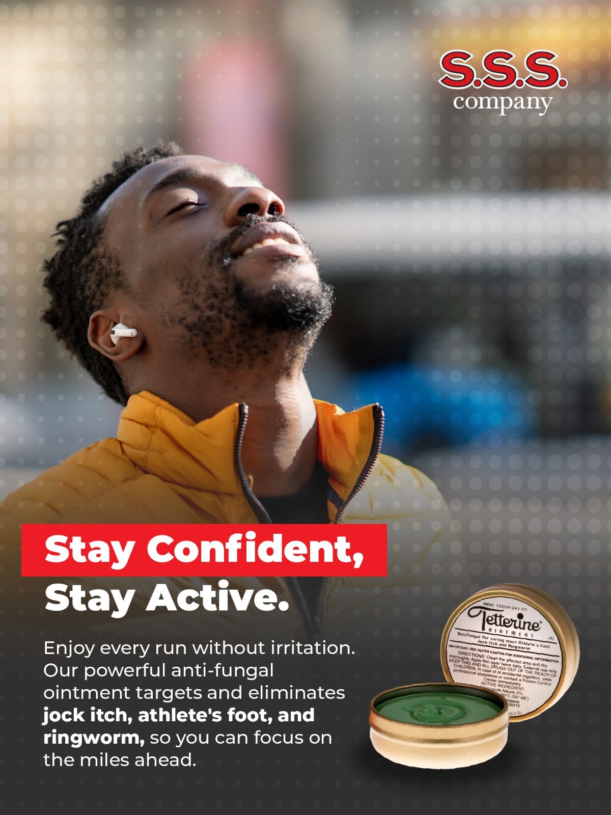 Tetterine Antifungal Salve for Athlete's Foot, Jock Itch, Ringworm - 1 oz