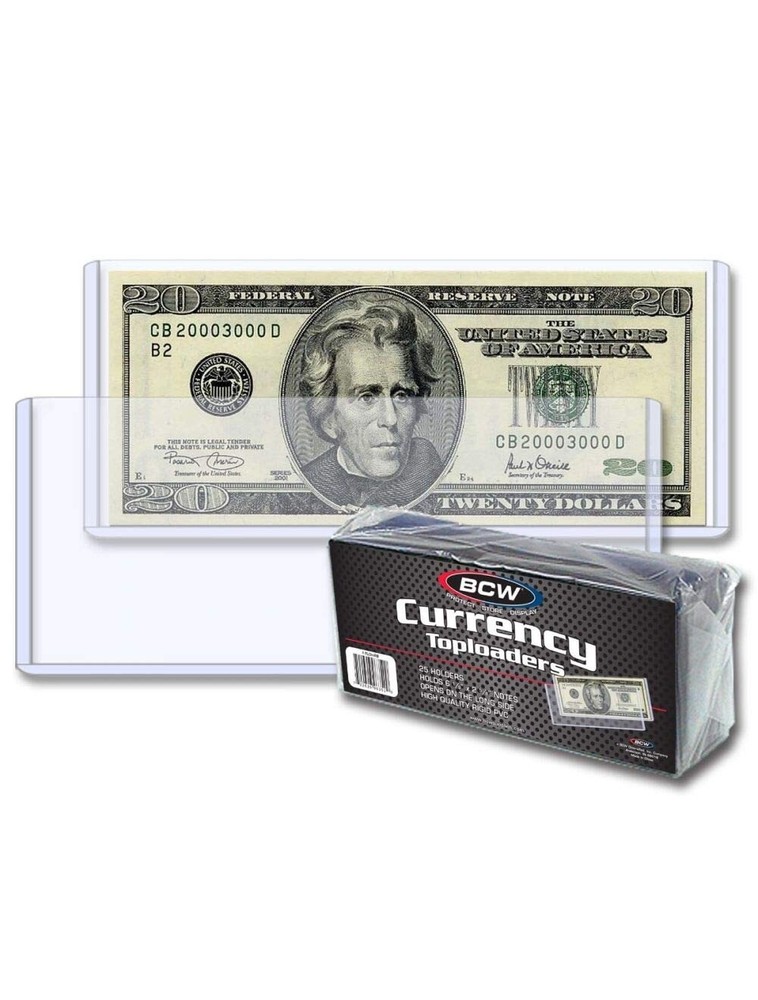 3 BCW Modern Currency Banknote Holder Rigid Toploader Case With Tracking!