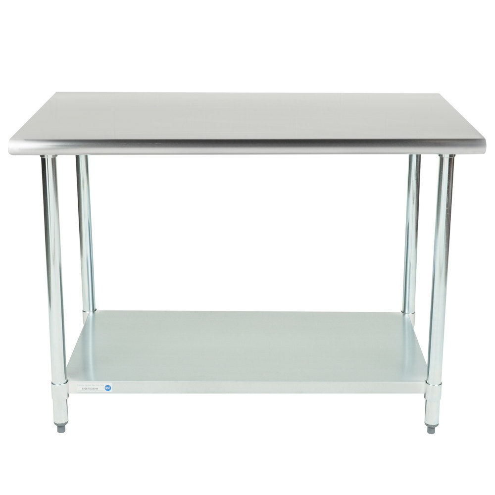 Stainless Steel Food Prep Work Table with Adjustable Undershelf 30” x 36”