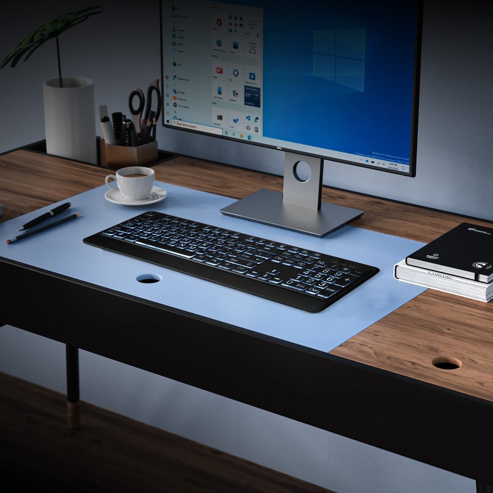 Large Print Backlit Keyboard, USB Wired Computer Keyboard, Full Size Keyboard...