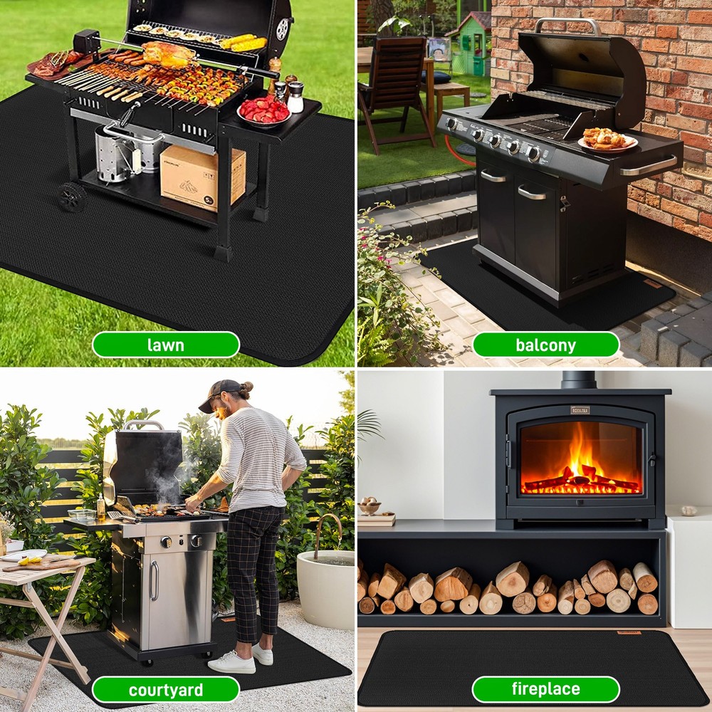 Multi-purpose 30"x48" Under Grill Mat Fireproof Waterproof Mat For Deck & Patio
