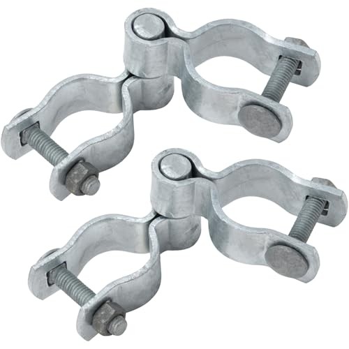 " Chain Link Gate Hinge Kit, Include Female & Male Gate 1-5/8 Silver (2 Set)